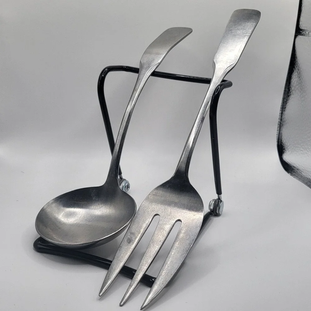 Vintage Supreme Cutlery Japan Stainless Serving Spoon Fork Set Hostess 2pc